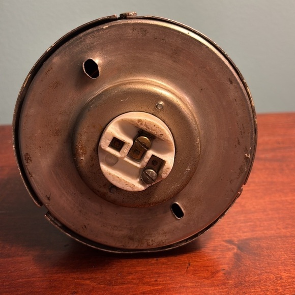 Vintage Wall Mount Red Glass EXIT Light Circa 1920-30’s - Picture 6 of 8